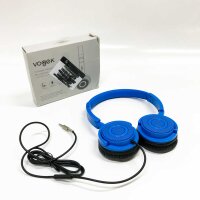 Vogek Fsltbare Kopfhörer mit Mikrophone (Blau)