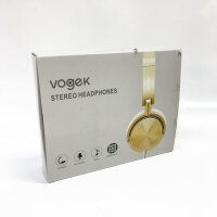 Vogek Fsltbare Kopfhörer mit Mikrophone (gold)