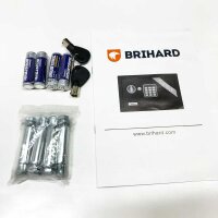 Brihard Business XL Tresor Safe mit Elektronischem Schloss, 50x35x36cm (HxWxD), Titan Grau