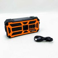 Raddy Solar Hand Crank Radi, construction site radio on/FM with a flashlight and extra case protection, waterproof with 5000mAh W