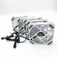 GIM RGB fan PC 5-Serpack, 120mm ARGB fan with cooling, 3pine 5V RGB-Motherboard PC fan, speed control by controller, white