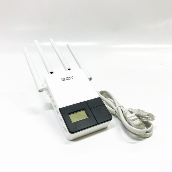 WLAN amplifier Repeater AC1200 (867MBIT/S 5GHZ + 300MBIT/S 2.4GHz, WLAN-amplifier with LAN connection, LED smart display, signal strength display, extender, compatible with all WLAN devices, AP mode) white