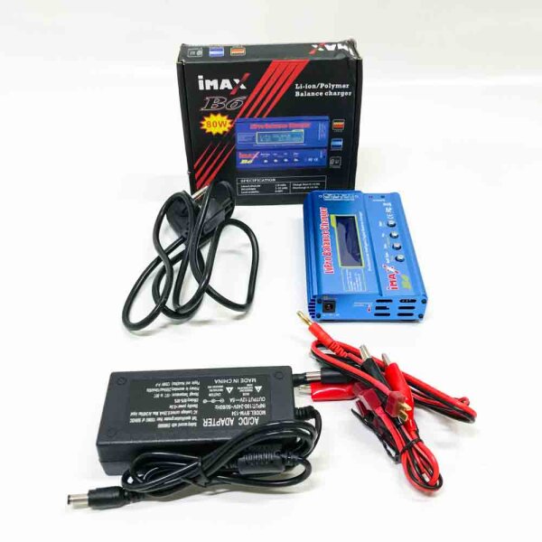 RUIZHI Lipo Ladegerät, 80W 6A Professional Balance High Power Ladegerät fü für LiPo/Li-Ion/Life (1-6S), NiMH/NiCd (1-15S), RC-Hobby-Ladegerät LED mit Netzteil