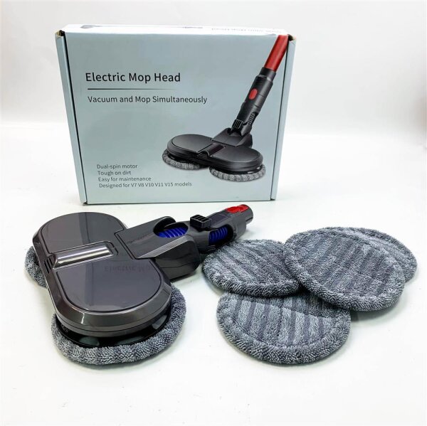 DrRobor Electric Mop Attachment for Dyson V15 V11 V10 V8 V7 Vacuum Cleaner, Mop Attachment for Dyson with 6 Washable Mops