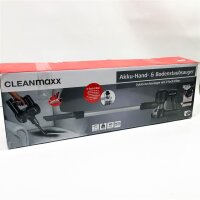 CLEANmaxx Akku-Zyklon-Staubsauger | Saugkraft-Regulierung in 2 Stufen, 40min Akkulaufzeit | Alu-Verlängerungsrohr auf 80cm | 3-Fach-Filter entfernt 99,95% Aller mikroskopisch kleinen Partikel