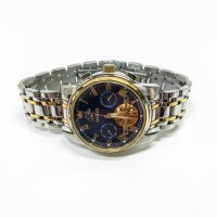 OLEVS Herrenuhren Automatik Skelett Mechanische Luxus Kleid Armbanduhr mit Mondphase Tag Datum Wasserdicht Leuchtende Zweifarbige Uhr (gold)