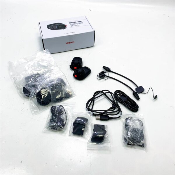 SENA SMH5 Bluetooth communication system for motorcycles and scooters with cable and swan neck microphone double pack