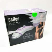 Braun IPL Silk Expert Pro 3 hair removal device, for permanently visible hair removal, Venus razor, alternative to laser hair removal, gift for women, PL3011, white/purple