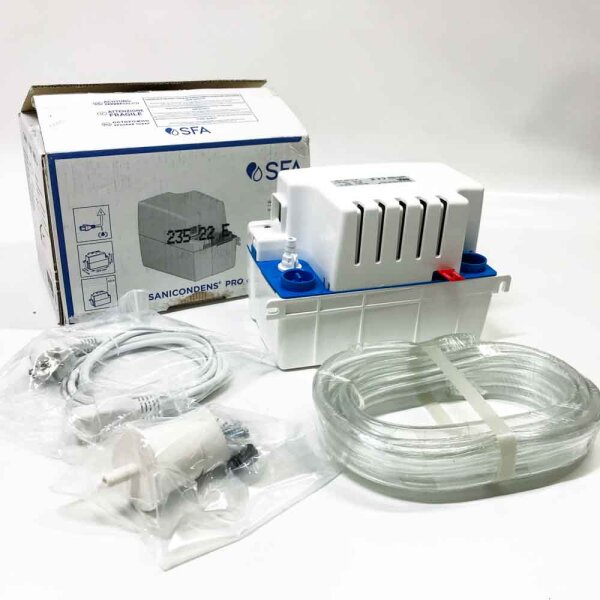 SFA condensate pump Sanicondens Pro, condensate system for air conditioning, cooling and freezer chest, with integrated setback flap and overflow protection switch, 0046