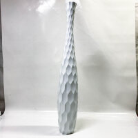 LEEWADE Large floor vase - high, handmade vase made of mango wood, stand container for decorative branches, 90 cm, white