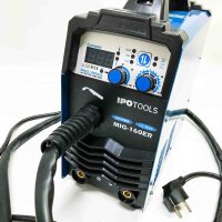 IPOTOOLS MIG-160ER Inverter Schweißgerät MIG MAG - Schutzgas Schweissgerät mit 160 Ampere auch FLUX/Fülldraht und Elektroden geeignet/E-Hand/Digitalanzeige/IGBT / 230V