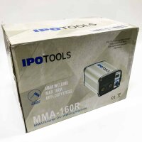 IPOTOOLS MMA-160R Elektroden Schweißgerät - IGBT Inverter Schweissgerät MMA/E-Hand mit 160 Amper/Digitale LCD Anzeige / 230V / Anti-Stick/Hot-Start/Arc-Force/Schutzschild / 7 Jahre Garantie