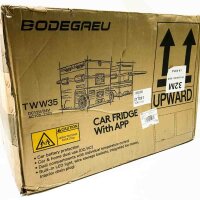 BODEGA 35L Kompressor Kühlbox, Auto Kühlschrank Mit WiFi-APP-Steuerung USB-Anschluss, 12/24 V und 100-240 V Elektrische Kühlbox bis -20 °C für Auto, LKW, Boot, Reisemobil,Camping (schwarz)