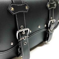 Hochdichtes Leder-Motorrad-Saddebags,Überwurftaschen, Gepäckträger,Seitentaschen mit Getränkehalter, wasserdicht,seitliche Werkzeugtasche,Aufbewahrungstasche für Motorrad,universell,1Paar,L,schwarz