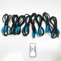 HDMI KVM Switch 8 Port 4K@30Hz, HDMI Umschalter KVM mit IR-Fernbedienung und 8 Pcs KVM Cables, Unterstützt USB2.0-Gerät Tastatur Maus Festplatten und Drucker