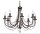 VITALUCE chandelier, VE1798-8/8, elegant style, 8-bulb x E14 max 40W, color: brown, material: metal, H109xW63xL63, 3.1 kg