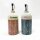 Tranquillo Essig und Ölflasche Spender Set MIXNMATCH aus handgestempeltem Steinzeug, 7x7x15 cm. Fassungsvermögen: 450 ml pro Flasche