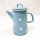 Münder Emaille - Kaffeekanne, Teekanne - 1,6 Liter - Hellblau mit weißen Punkten - nostalgisch