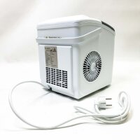 Moongiantgo Kompakte Eismaschine für Zuhause, 1,5 kg/24 Stunden, 9 Würfel in 6–8 Minuten fertig, mit Selbstreinigungsfunktion und geräuschlosem Gleichstromkompressor, inklusive Schaufel und abnehmbarem Korb, Weiß