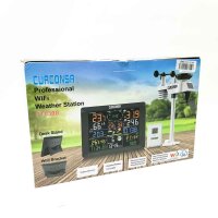 Weather station, curconsa WiFi weather station Funk with 7 in 1 outer sensor, rain knife, weather forecast, WiFi + weather surface + weather cloud + outside temperature and moisture sensor (8 channels)