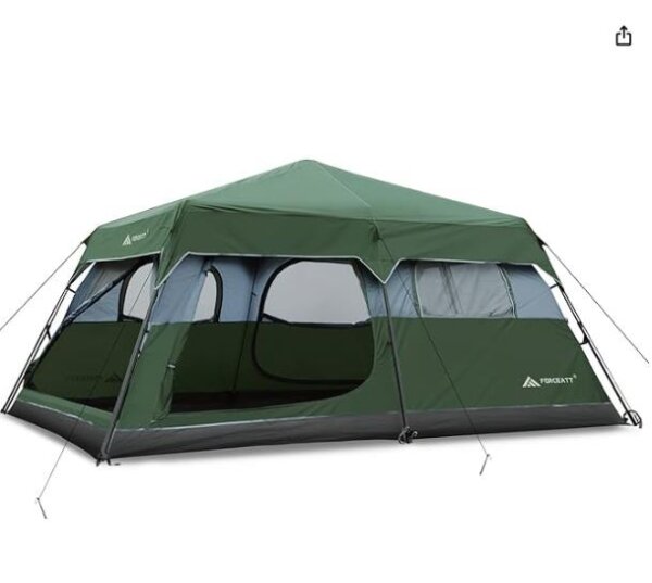 Forceatt10 family tent group tent tunnel tent 2 rooms 8 large mesh windows 2 mesh doors carry bag camping tent for camping hiking outdoors