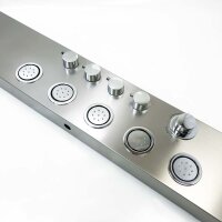 fyheast Hydromassage-Duschsäule, Duschpaneel-Set aus Edelstahl 304 mit Massagemischer, festem Duschkopf, Handbrause und Badewannenauslass 4 Funktionen, gebürstetes Nickel