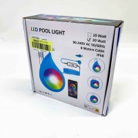 LyLmLe 10W LED Pool Lichter, 12V Smart Farbe Wechselnde Unterwasserleuchten mit APP-Steuerung, Dimmbar, Timer Zeitplan, IP68 Magnetic Pool Poolbeleuchtung mit 8m Kabel für Aufstellpools Einbaupools (white)