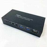 8k HDMI 2.1 KVM Switch Dual Monitor USB 3.0 2 ports with Hotkey 8k 60Hz 4k 120Hz 48GBPS HDCP2.3 HDMI Extended Display Share 2 PC with a keyboard mous HDR D-Olby VRR IR remote control