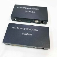 KVM EXTENDER 4K 120M EMPFÄNGER, 4K HDMI KVM Extender über Cat5e/6 Ethernet-Kabel 120M HDMI USB Extender Video Audio Sender Empfänger Unterstützung Tastatur Maus