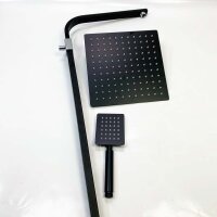 Shower system with thermostat black, auralum shower fitting stainless steel rain shower with tap height adjustable 30 x 30cm overhead shower
