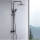 Shower fitting complete set, Auralum shower fitting black, height adjustable 90-120cm, rain shower black with rain shower head and hand shower, shower complete for bathroom