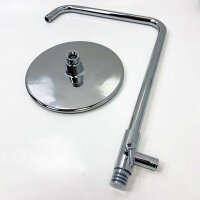 Shower system with thermostat, Auralum rain shower with fitting made of stainless steel, height adjustable 80-110cm, rain shower with thermostat with 22.5X22.5cm overhead shower and 3 jet types hand shower, chrome