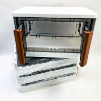 NETEL 4x 32L Stapelbare Aufbewahrungsbox mit Deckel und Abschließbar Tür, Faltbare Kisten Aufbewahrung mit Rollen und Griffe, Groß Plastikbox Organizer Box, Ideal für Küche Wohnzimmer und Schlafzimmer