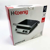 H.Koenig Contact Grill Gr70 - Table Grill - Panini Maker - Sandwich Maker - Performance: 2000 W - stainless steel - Removable plates - 180 -degree opening