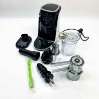 AMZ boss juiced vegetables and fruit with 2 speed modes - juicer Slow Juicer with portable bottle and 2 cups - BPA free cold press juicer with intelligent LED and reversal function - pearl white