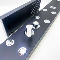 Shower panel, auralum shower panel black with tap 4 water output modes, shower system made of stainless stainless steel with LCD temperature display