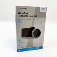 EZVIZ WLAN doorbell with 166 ° wide angle and PIR sensor, 2MP door spy camera with a 4.3 inch color screen, 4600mAh battery, AI Personal detection, two-way video call and live view available, CP4