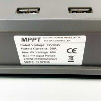 20A MPPT Solarladeregler 12V 24V Solar Laderegler Automatische Arbeit Solar Charge Controller Max PV Leerlaufspannung 55V mit Verschiedenen Automatischen Schutzfunktionen.…