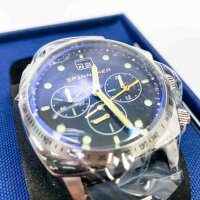 Spinnaker Herren 42mm Hull Chronograph Lapis Meca-Quartz Watch mit echtem Lederband SP-5068-03