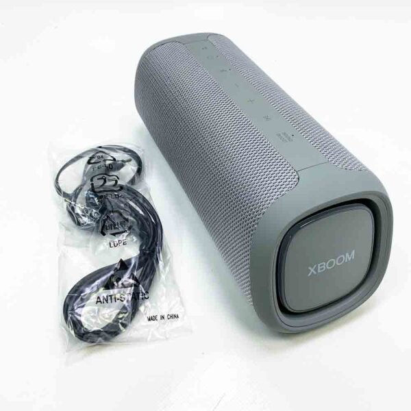 LG XBOOM GO DXG7, portable Bluetooth speaker (40 watts, Google Assistant, Siri, lighting), gray