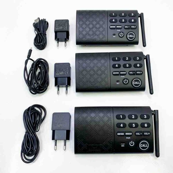 HOSMART wireless intercom systems for home or office with two-way and multi-way calls | crystal clear sound and over 300m range (1 main 2 sub)