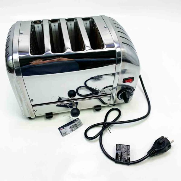 Dualit Classic Vario Toaster 4 Scheiben - Toaster Edelstahl Handgefertigt in GBR - Unique ProHeat® Elemente - Energiesparende Schlitzauswahl, Brot Auftauen, Mechanische Zeituhr - 4er Toaster Poliert