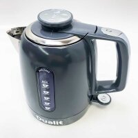 Dualit Domus kettle - 1.5l 3kW kettle stainless steel gray - double -sided glass windows for measuring - fast -heating cettle with patented Sure Pour ™ technology - kettle BPA free