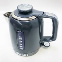 Dualit Domus Wasserkocher - 1,5L 3KW Wasserkocher Edelstahl Grau - Doppelseitige Glasfenster zum Messen - Schnellaufheizender Kettle mit Patentierter Sure Pour™ Technologie - Wasserkocher BPA Frei