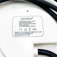 LyLmLe LED-Poolleuchte gefüllt mit Harz, 35 W PAR56 LED-Strahler (entspricht 300 W Halogenlampe), LED-Poolbeleuchtung, 3500 lm, 140° Abstrahlwinkel, IP68 wasserdicht, 12 V AC/DC, 6000 K (Gesamtzustand 9/10)