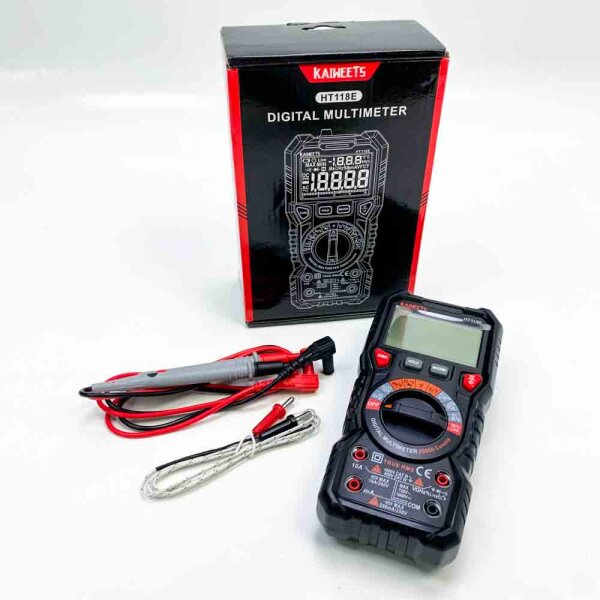 KAIWEETS Digital Multimeter mit LED-Buchsen, HT118E Strommessgerät, True RMS Auto-Range 20000 Zähler, misst Spannung,Kapazität, Temperatur, Widerstand für Elektriker