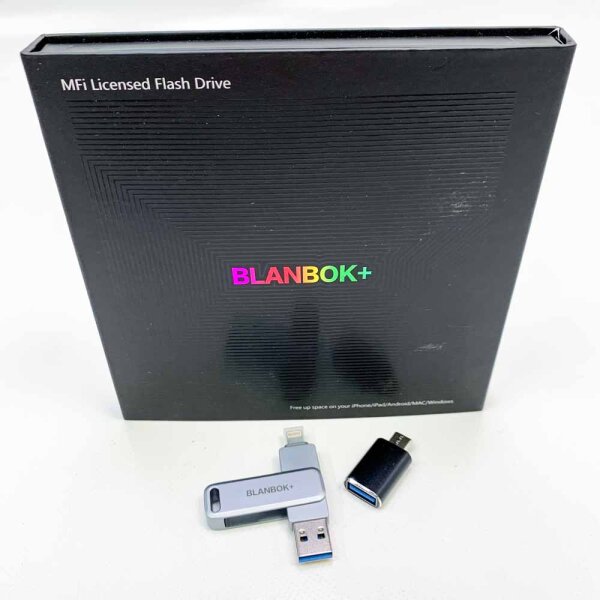 BLANBOK+ Apple USB Stick 128G Phone Externer iPhone Stick Speicherstick USB External Memory Stick für iPhone Photostick Lightning Backup für iPhone/iPad/Android/PC