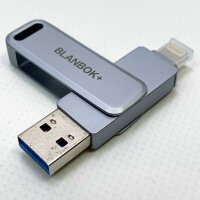 BLANBOK Apple USB Stick 128G Externer Speicherstick für iPhone mit Lightning Backup für iPhone/iPad/Android/PC