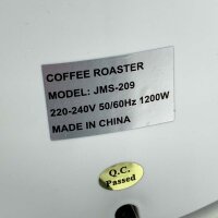 Coffee roaster, 800 g, coffee bean roaster, temperature setting 0–240?, Coffee roaster for home, coffee roaster for roasting coffee beans/popcorn/pine nuts, 1200 W