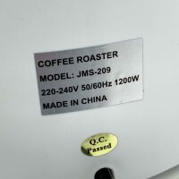 Kaffeeröster, 800 g, Kaffeebohnenröster, Temperatureinstellung 0–240 ℃, Kaffeeröster für Zuhause, Kaffeeröster zum Rösten von Kaffeebohnen/Popcorn/Pinienkernen, 1200 W